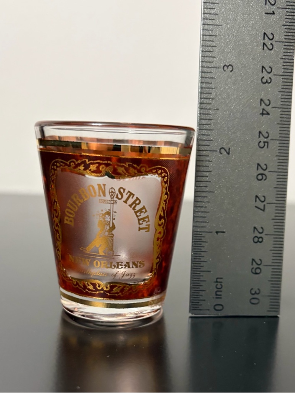Bourbon Street New Orleans Gold Trim Shot Glass - Picture 6 of 7